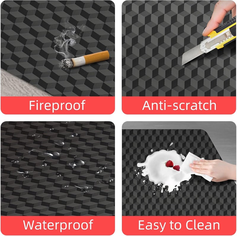 AiBOB Gaming Chair Mat for Hardwood Floors - 53"x45" Office Chair Mat for Hard and Tile Floor | Anti-Slip Protector Mat | Computer Desk Floor Mat for Rolling Chairs, Not for Carpet - Image 3